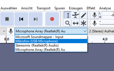 Audacity richtig einstellen