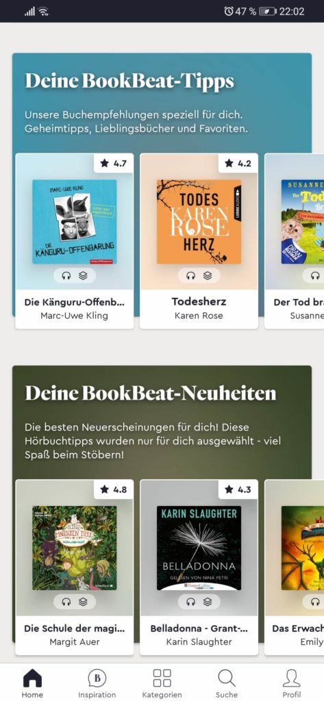 BookBeat App - Tipps und Neuheiten - Screenshot