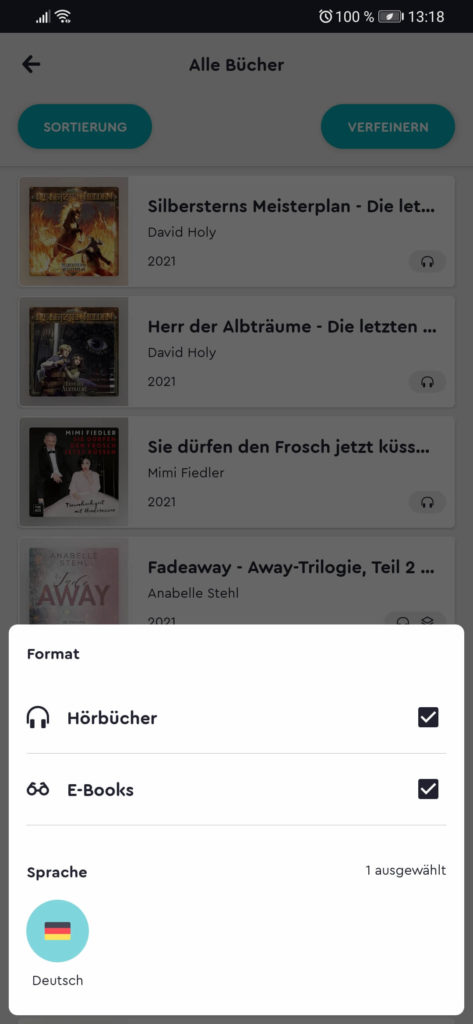 BookBeat App - Bücher und Hörbücher - Screenshot