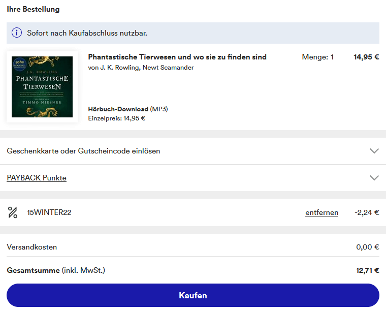 Thalia Gutschein 15% auf Hörbücher und Hörbuch-Downloads - Januar 2022