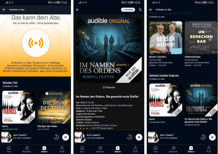 Exklusivproduktionen der Audible Studios