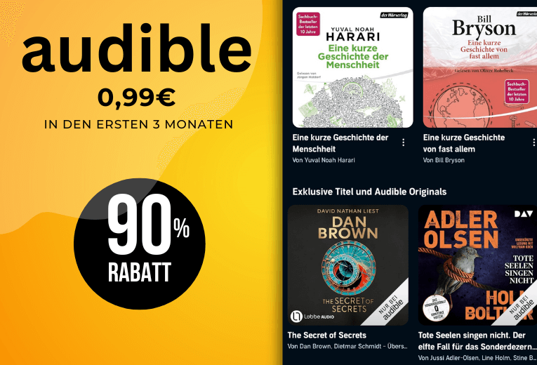 Audible 90% Rabatt – 3 Monate - Herbst Winter 2025